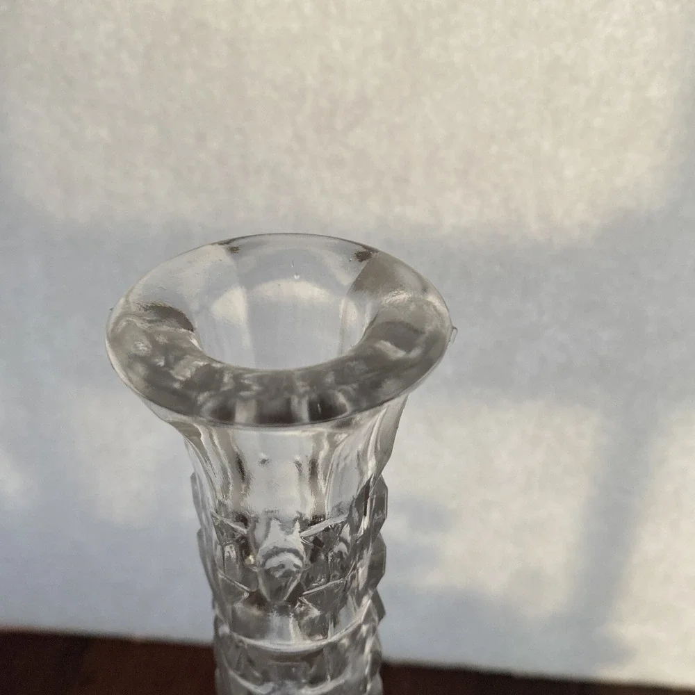 Vintage Crystal Decanter with Stopper Cut Glass Prism‎ 16